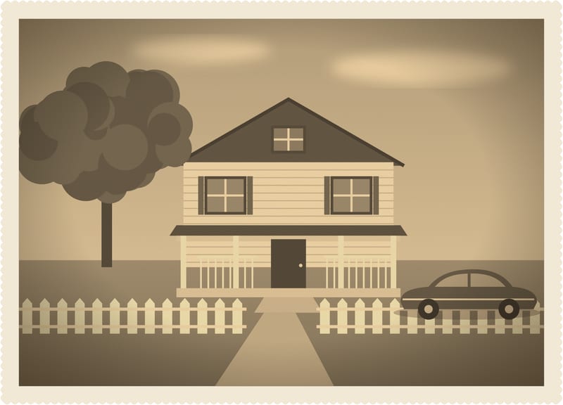 An old snapshot of a family house.
