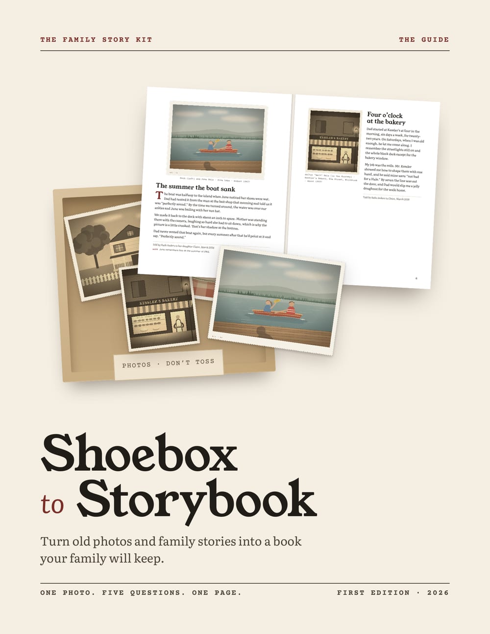 Cover of the Shoebox to Storybook Guide.